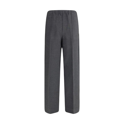 Gray Viscose Casual Pants