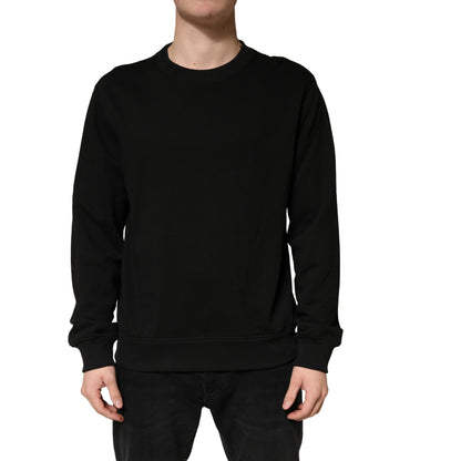 Sweater Black Cotton Crewneck Sweatshirt