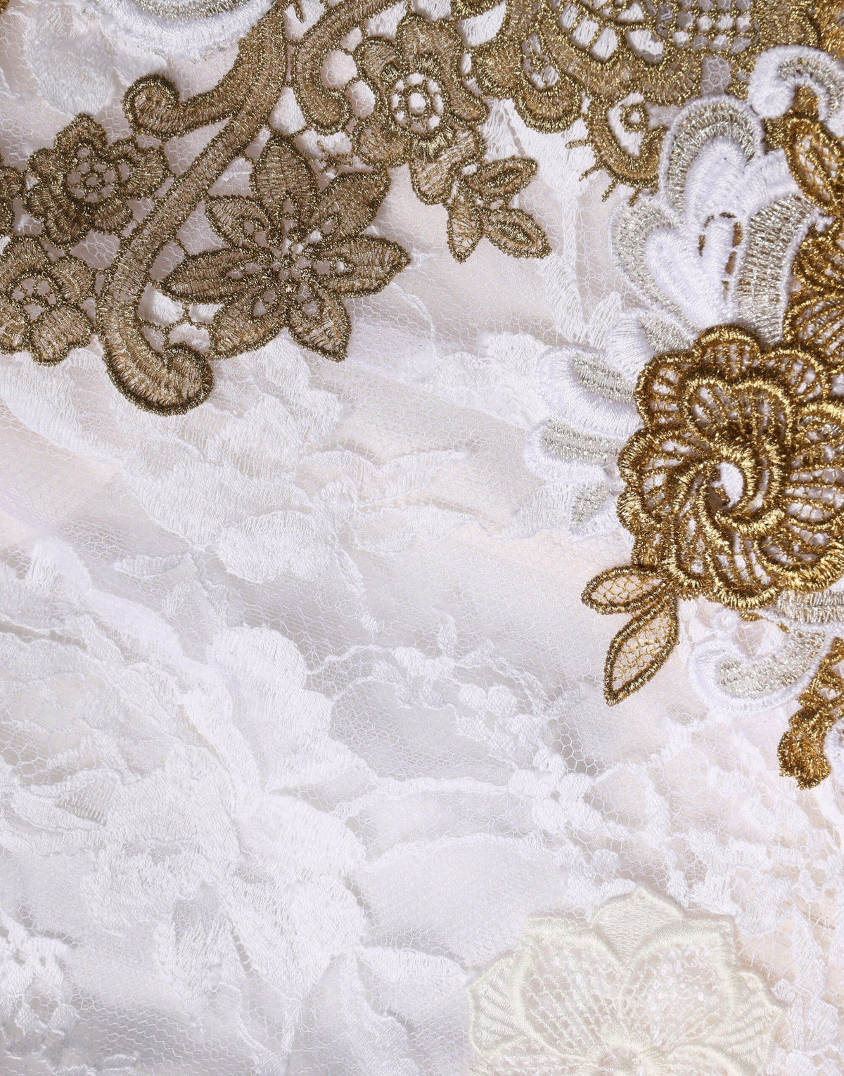 Ivory Lace Silk Embellished Sleeveless  Dress