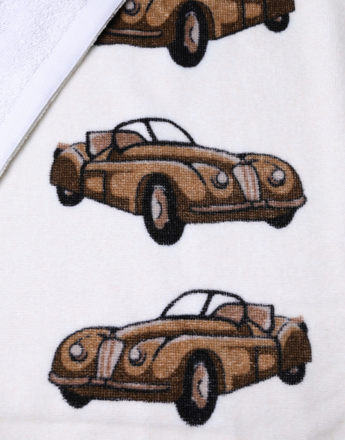 Towel White Cotton Car Graphic Print 115cm x 180cm Beach