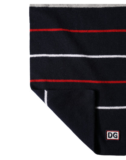 Multicolor Stripes Shawl Neck Wrap 119cm x 20cm  Scarf