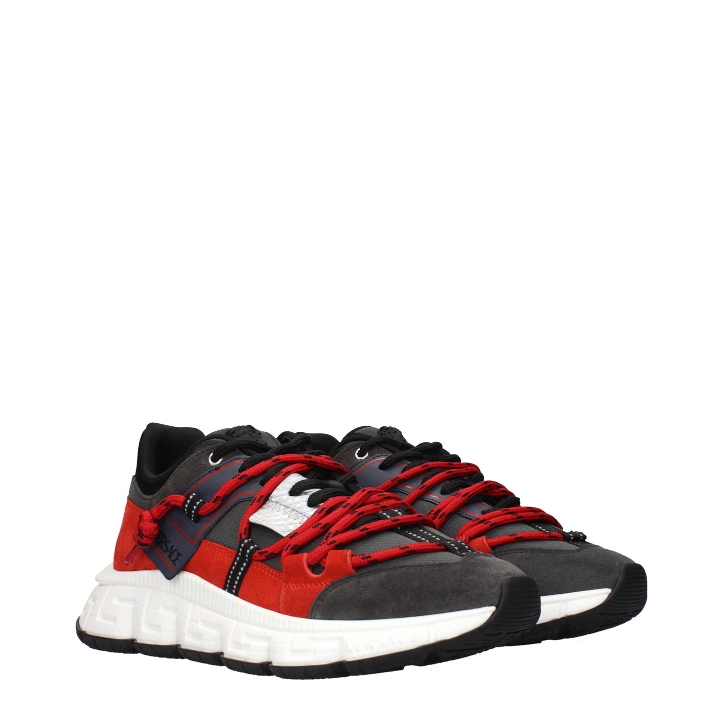 Gray Leather Chunky Sneakers