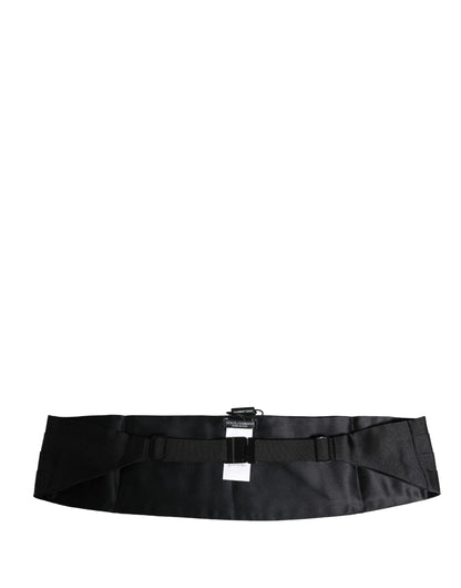 Black 100% Silk Wide Belt Waist Cummerbund