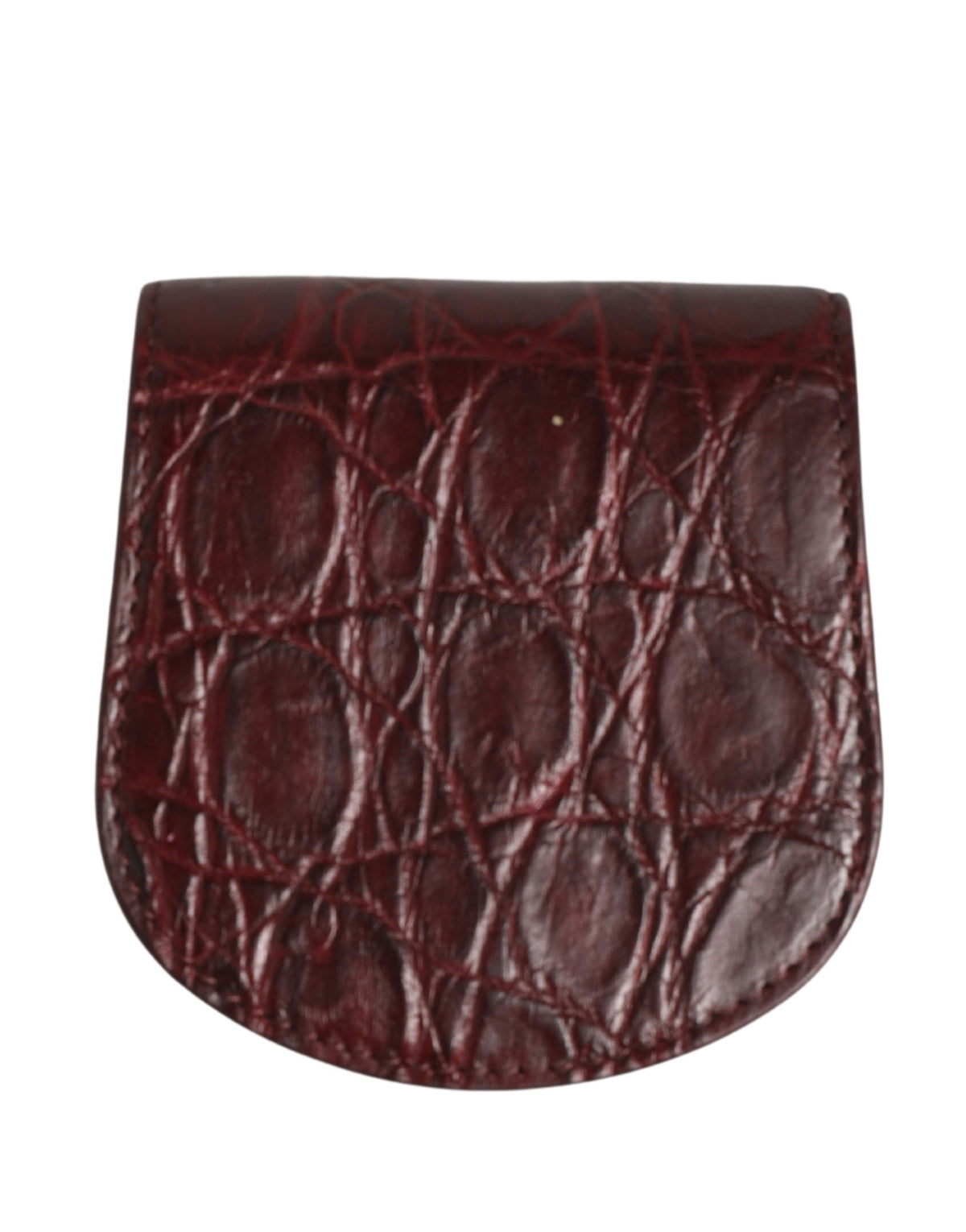 Burgundy Exotic Skin Condom Case Holder Pocket Wallet