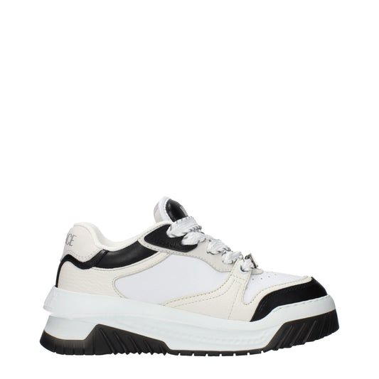 White Leather Low Top Sneakers