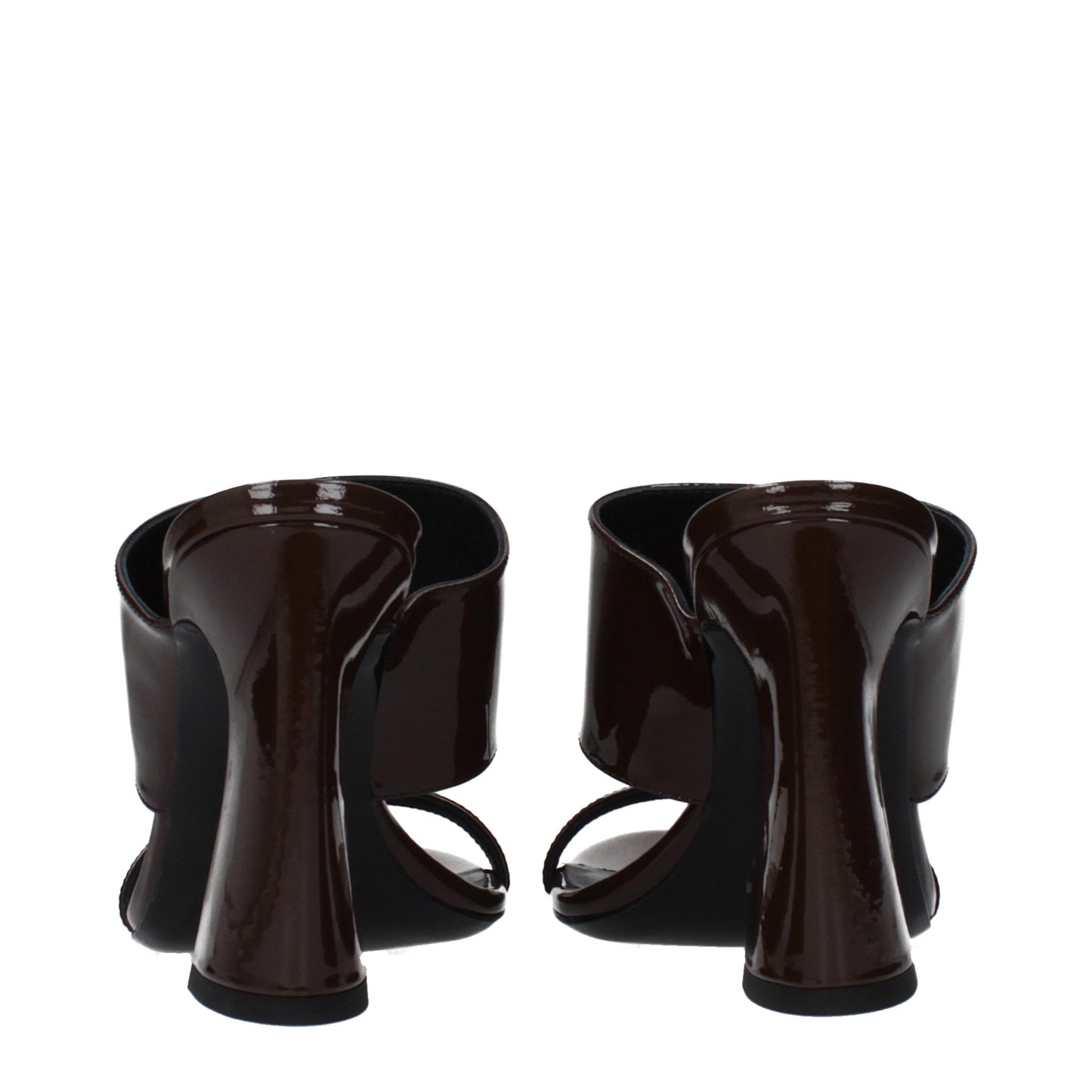 Brown Leather Stiletto Heel Sandals