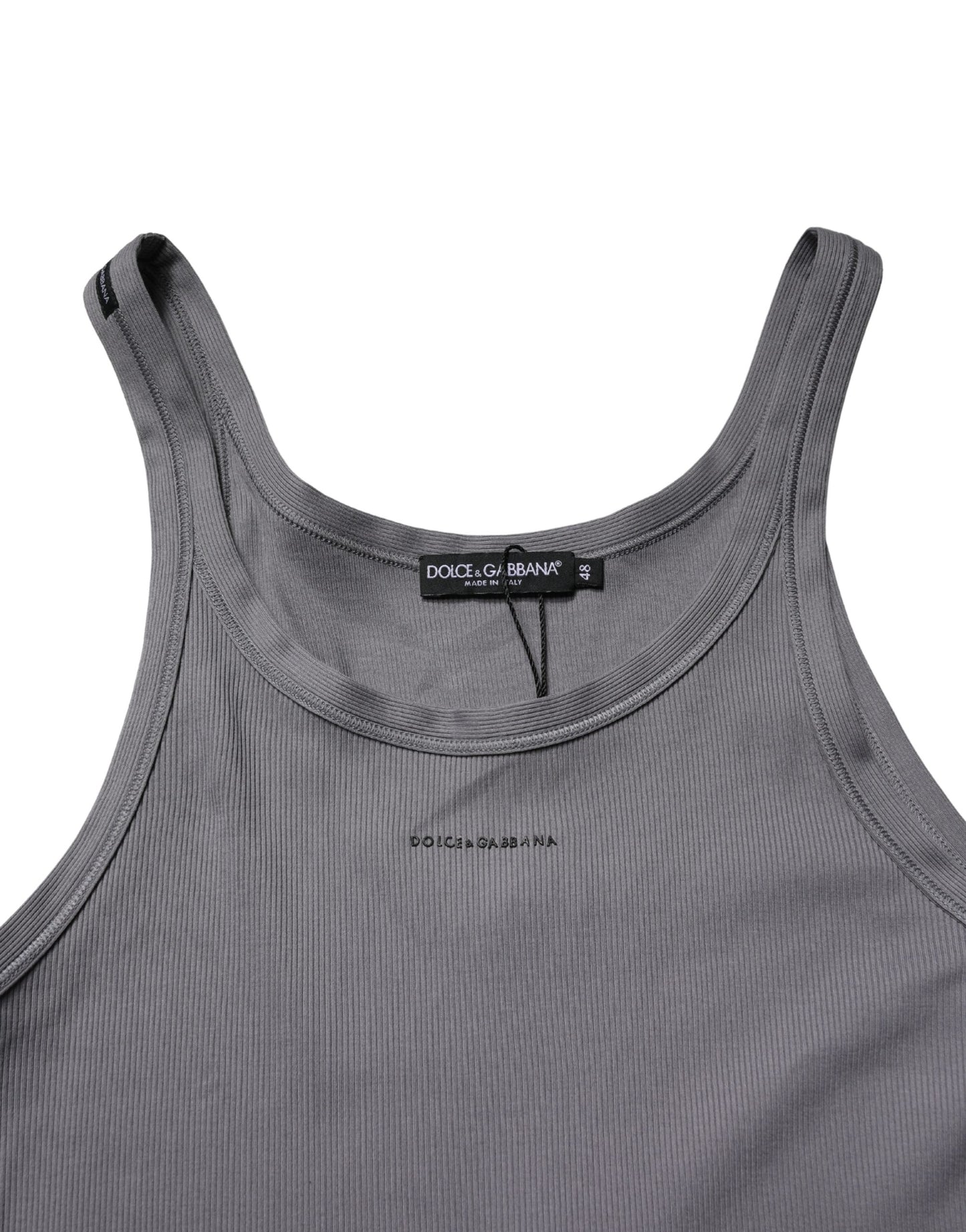 Gray Sleeveless Round Neck Tank Top T-shirt