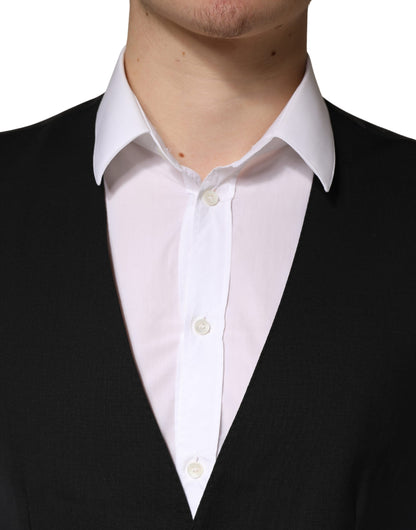 Black Wool Dress Men Formal Waistcoat Vest