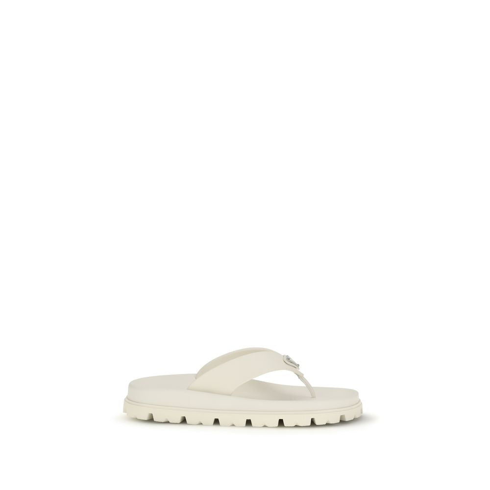 White Rubber Flip-Flop Sandals