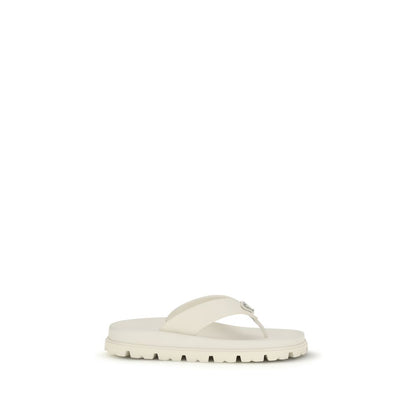 White Rubber Flip-Flop Sandals