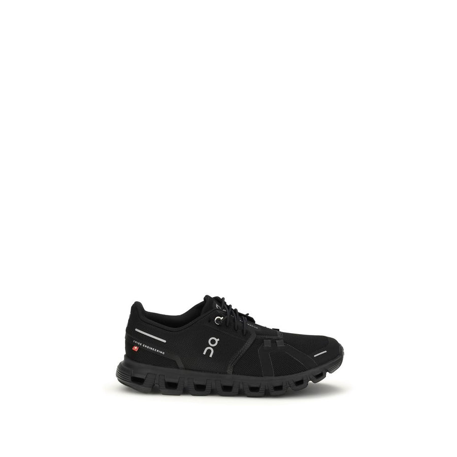 Black Recycled Polyester Athletic Sneakers