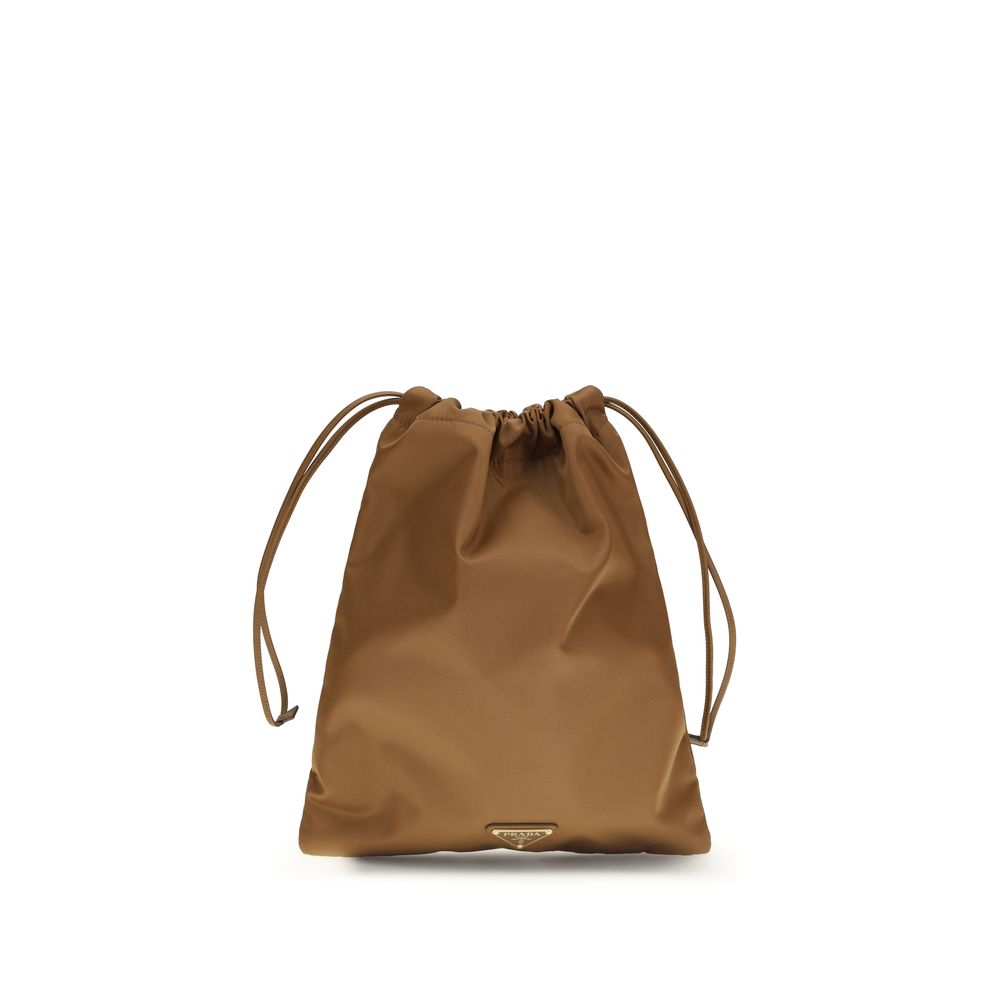 Brown Recycled Polyamide Shoulder Bag