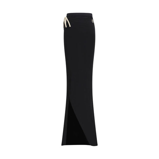 Black Cotton Long Skirt