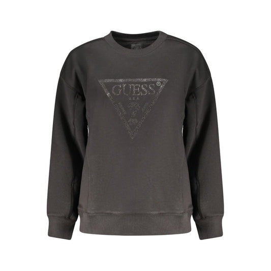 Black Cotton Women Sweatshirt