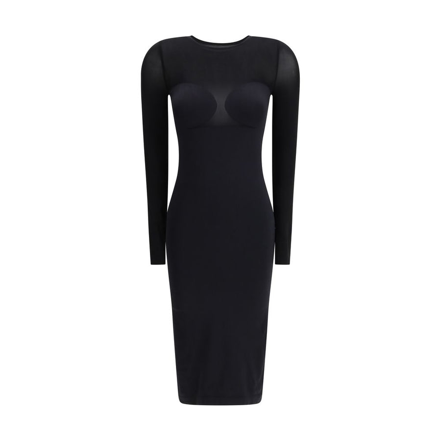 Black Polyamide Cocktail Dress