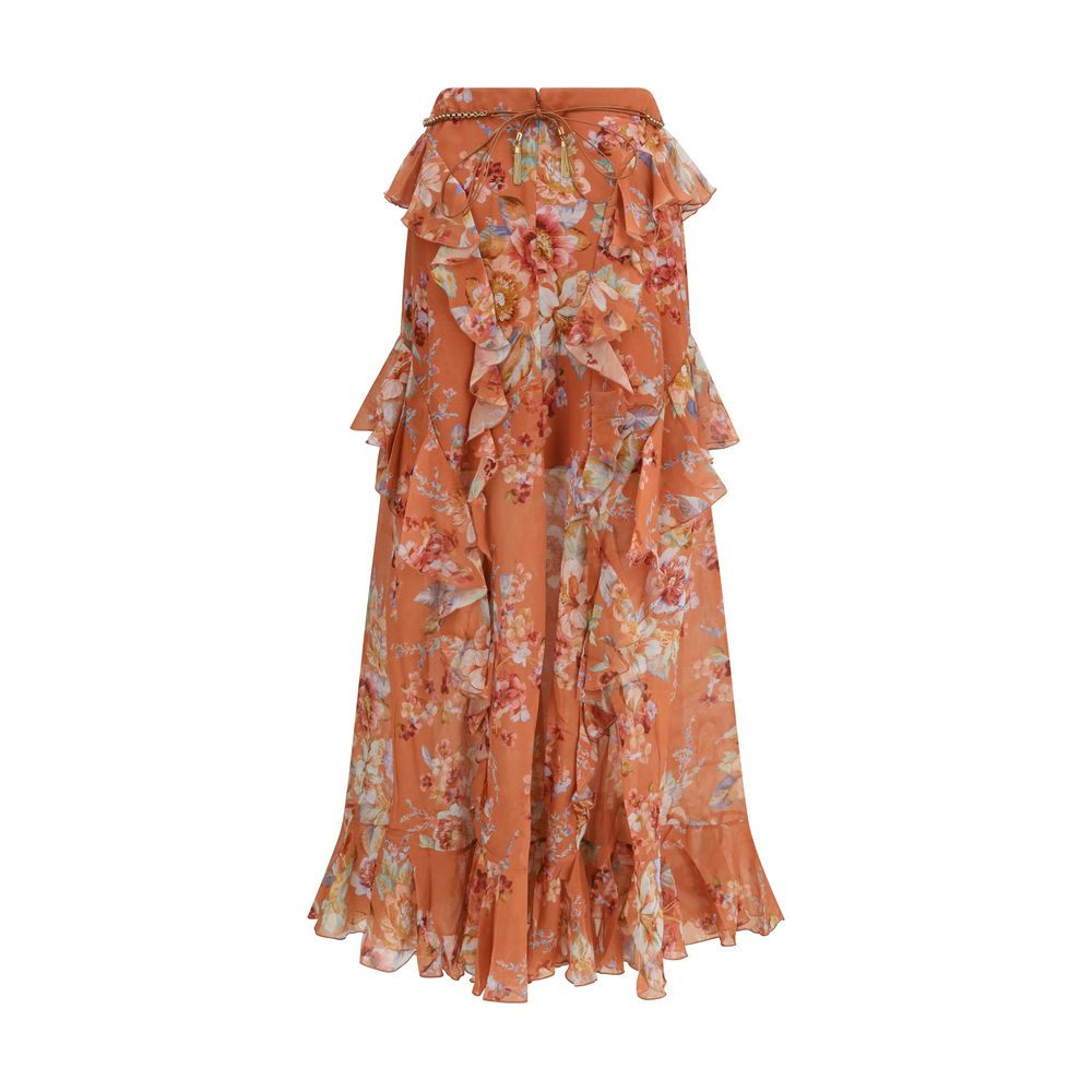 Orange Cotton Long Skirt
