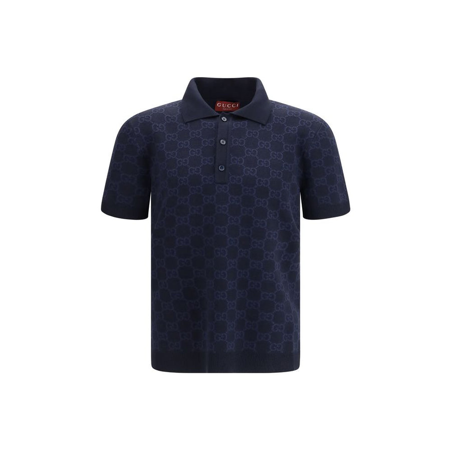 Blue Silk Polo Shirt