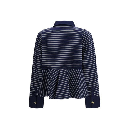 Blue Cotton Polo Shirt