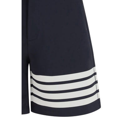 Blue Viscose Bermuda Shorts