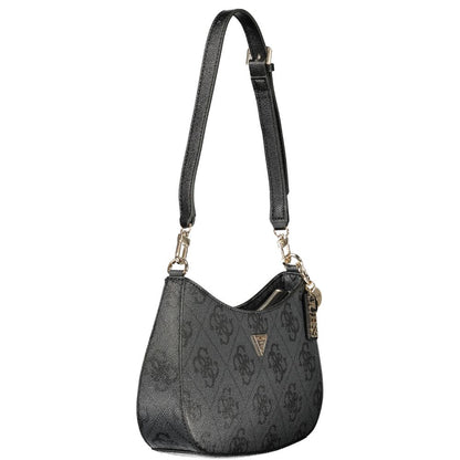 Black Polyurethane Women Handbag