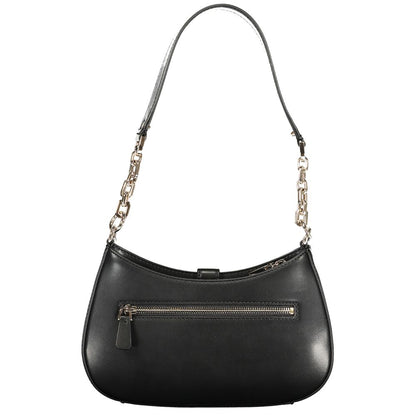 Black Polyurethane Women Handbag