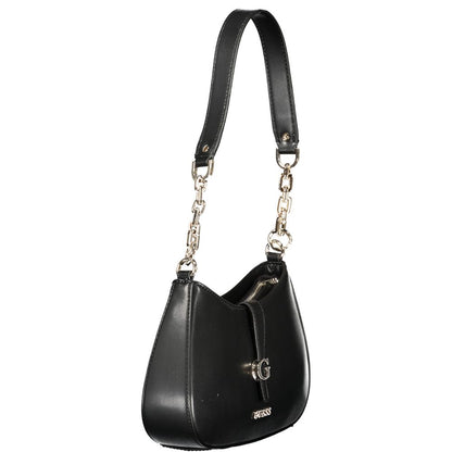 Black Polyurethane Women Handbag