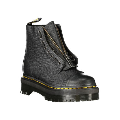 Black Leather Unisex Ankle Boot