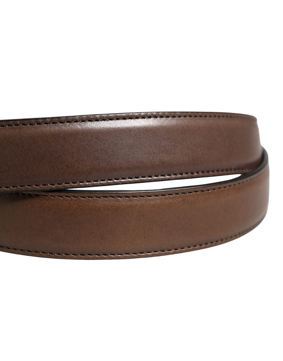 Men Brown Classic Leather Metal Buckle Belt