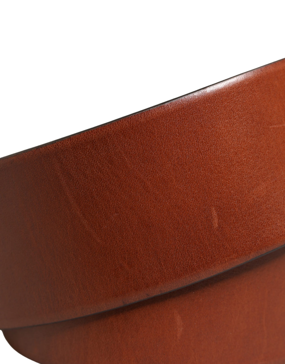 Men Brown Leather Wide Waist Metal Round Buckle Belt