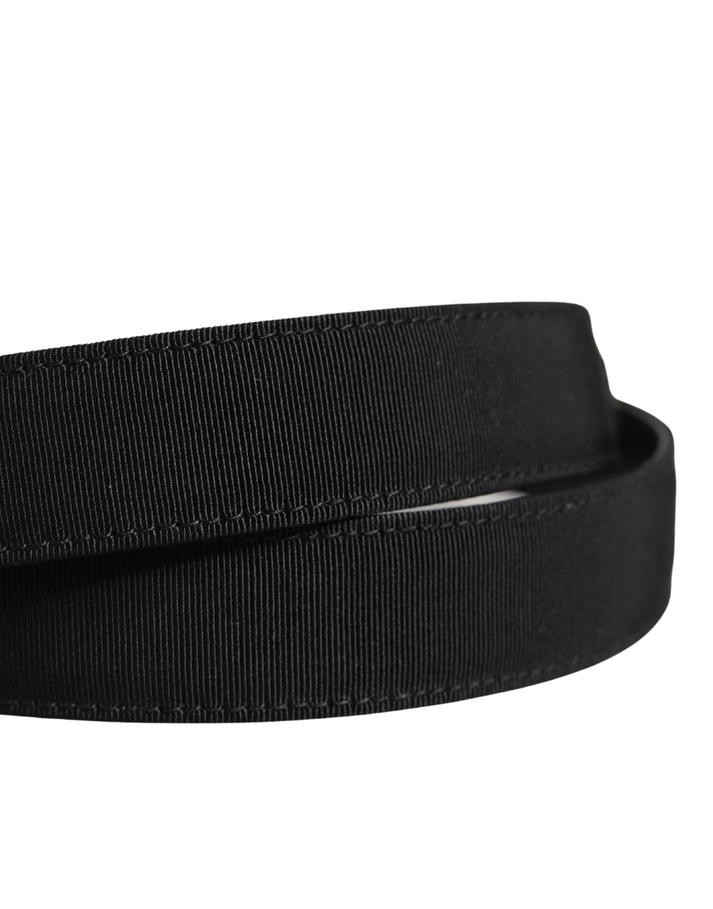 Men Black Viscose Silver Metal Buckle Belt