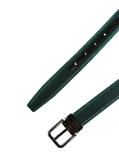 Men Green Lurex Polyester Metal Buckle Belt