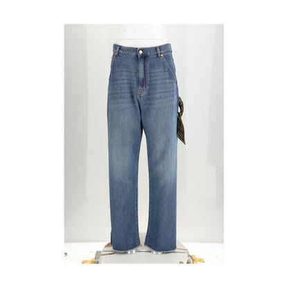 Blue Cotton Relaxed Fit Jeans
