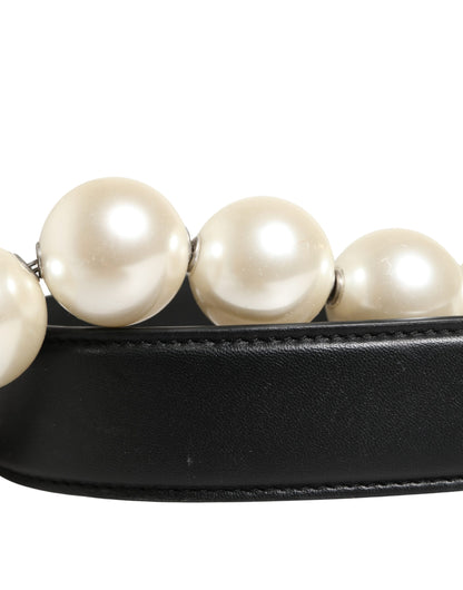 Black Leather Silver Chain Bag Accessory Shoulder Strap