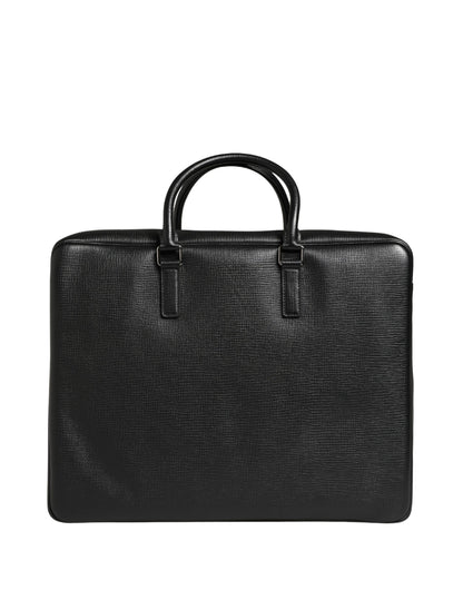 Black Car Man Applique Leather Weekender Borse Bag