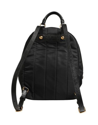 VULCANO Black Nylon #DGFAMILY Embellished Backpack Bag