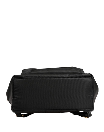 VULCANO Black Nylon #DGFAMILY Embellished Backpack Bag