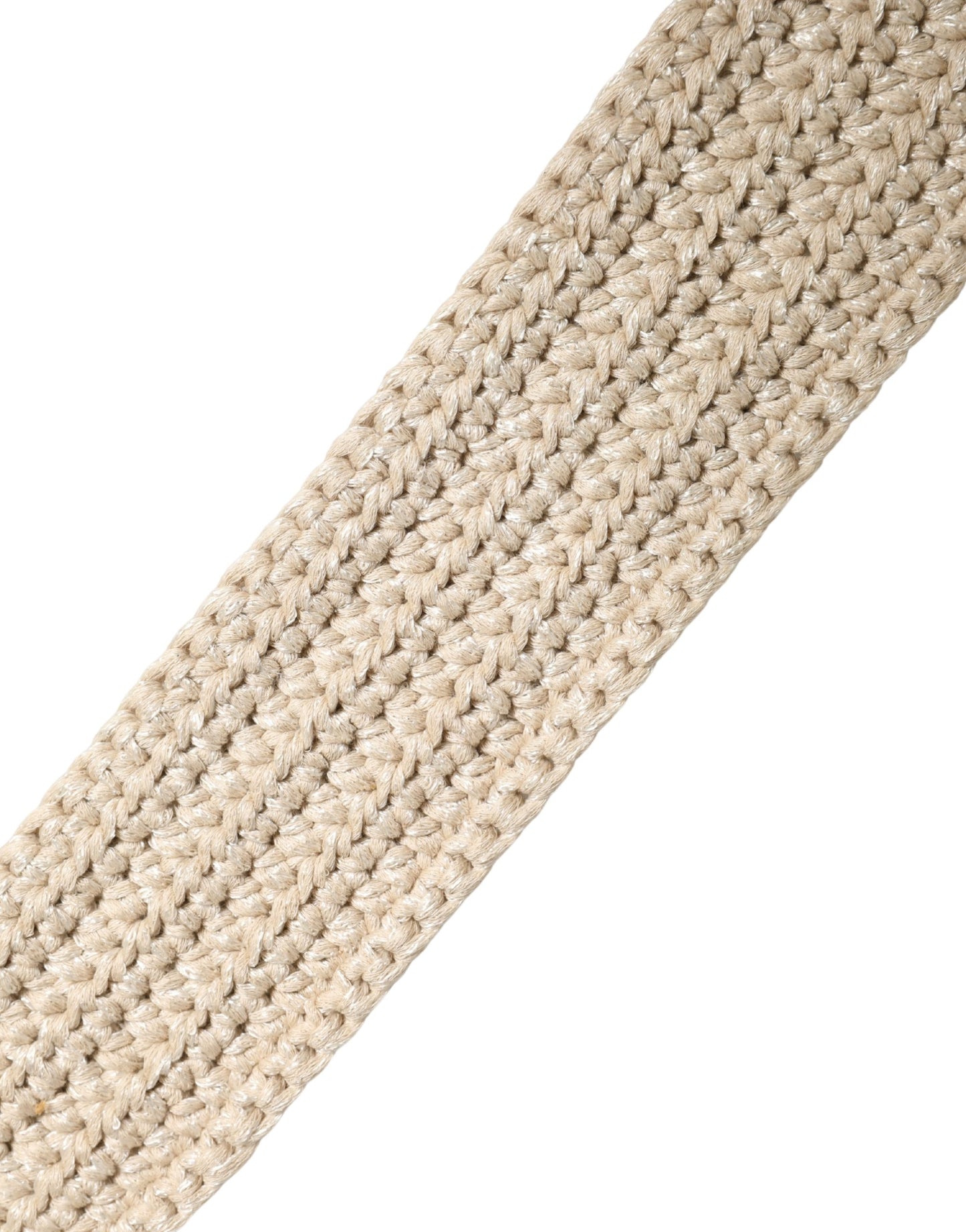 Beige Woven Vintage Metal Buckle Waist Belt