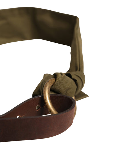 Army Green Cotton Round Buckle Waist Belt