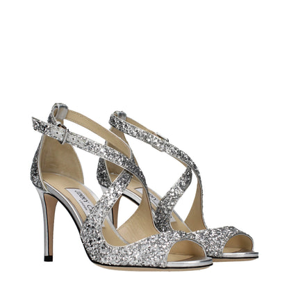 Gray Plastic Strap-On Sandals