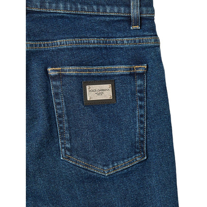 Blue Cotton Skinny Jeans