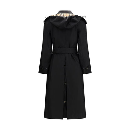 Black Nylon Trench Coat