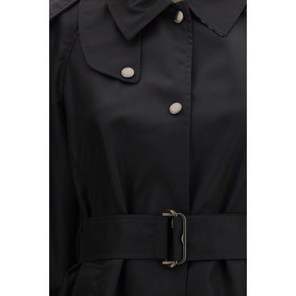 Black Nylon Trench Coat