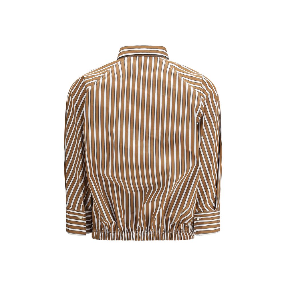 Brown Cotton Pattern Shirt