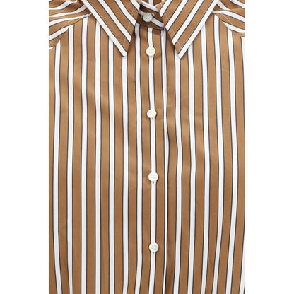 Brown Cotton Pattern Shirt