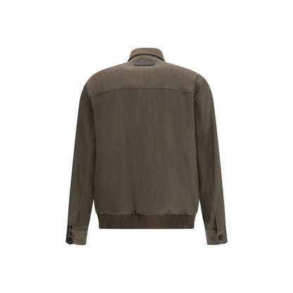 Bicolor Wool Full-Length Jacket