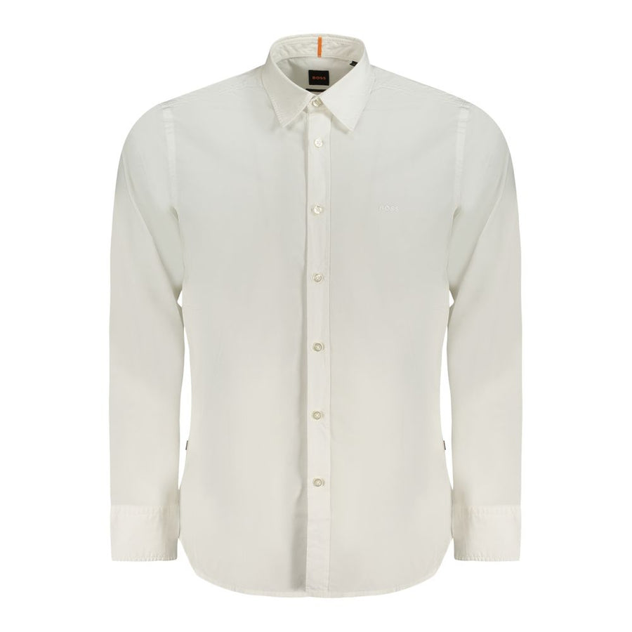 White Cotton Men Shirt