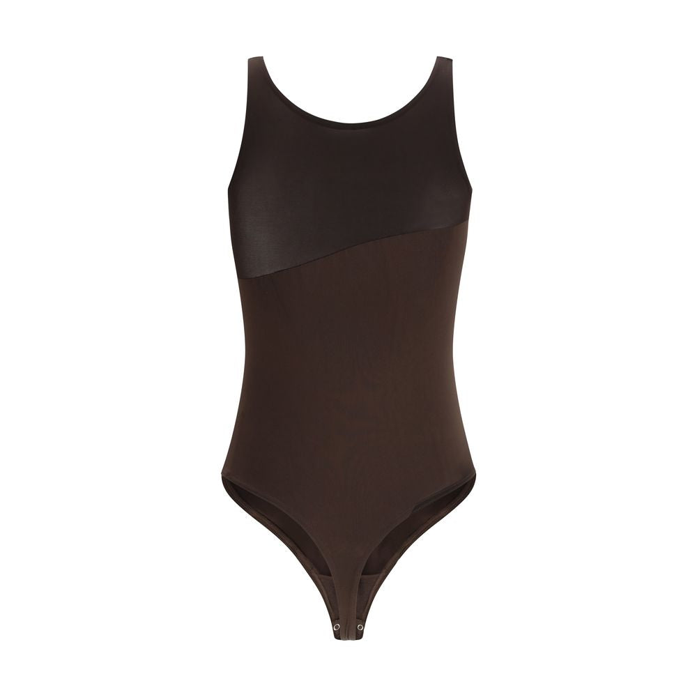 Brown Polyamide Bodysuit