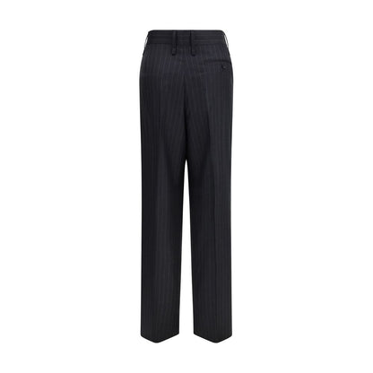 Gray Fleece Wool Casual Pants