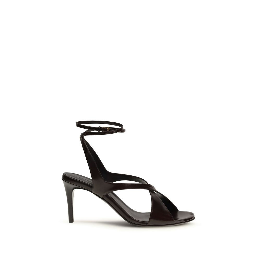 Black Calf Leather Bos Taurus Strap-On Sandals