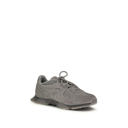 Gray Calf Leather Bos Taurus Chunky Sneakers